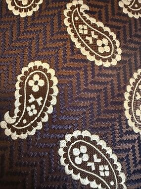 Ermenegildo Zegna Blue Brown and Cream Paisley Silk Tie